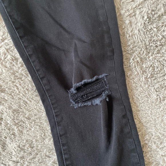 Banana Republic Mid Rise Skinny Jeans Womens 28 P Black Distressed Denim Zip Fly - Picture 5 of 6